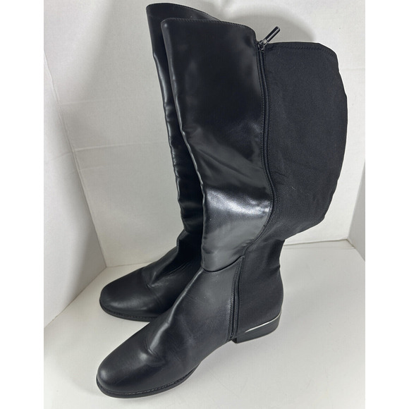 Lane Bryant Smooth 50/50 Silver Rand Boots Black Tall Riding Boot 11W 11 Wide - Picture 3 of 13